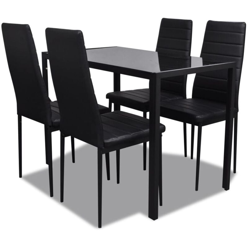 Ensemble table et chaises / Ensemble Table à manger de 4 à 6 personnes + 4 chaises noir