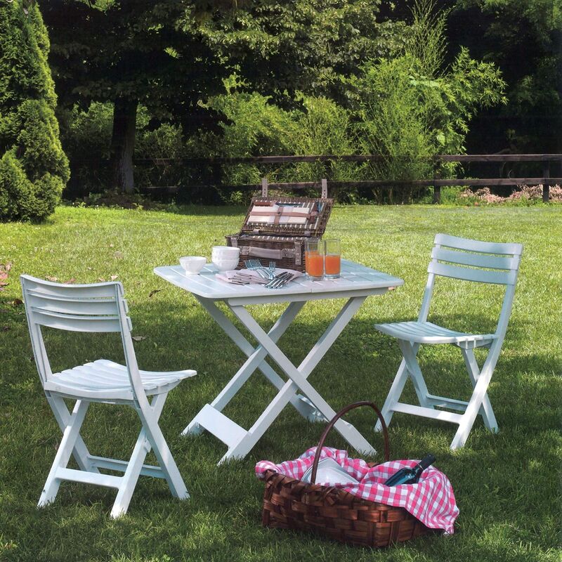 Ensemble table et chaises pliantes Blanc 80x72x70 cm - Blanc