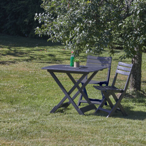 Ensemble table et chaises pliantes Gris anthracite 80x72x70 cm