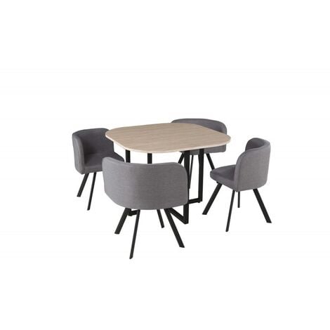 Ensemble table et chaises - Table carré + 4 chaises de la collection BIARITZ. - Marron - Bois
