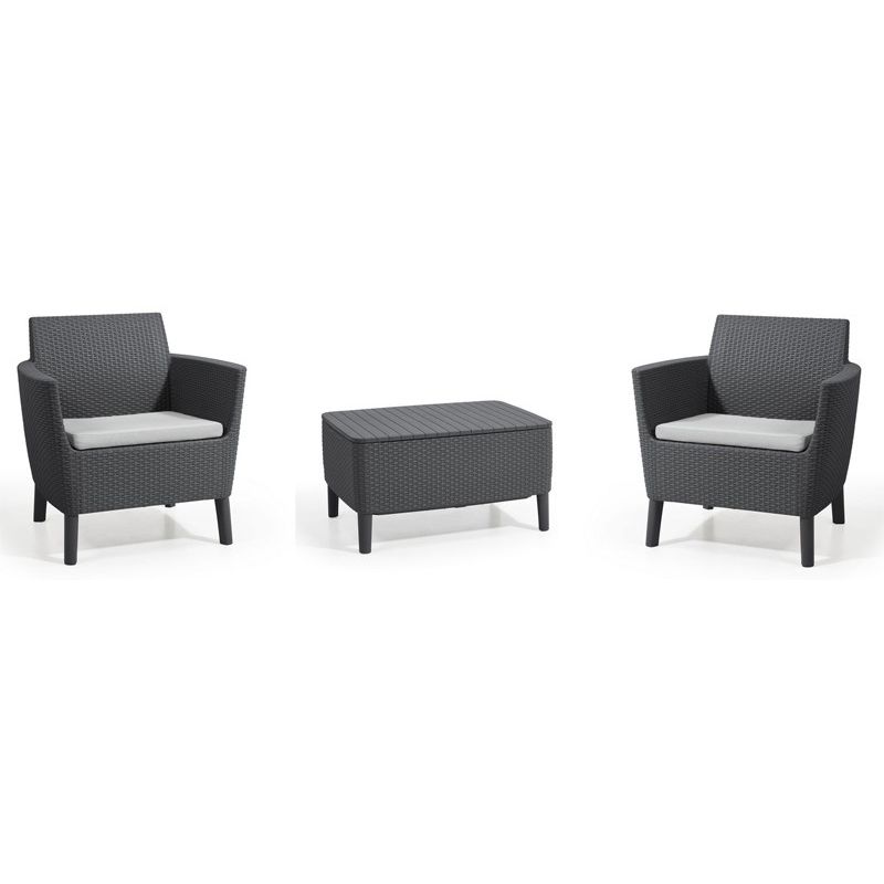 Set Table + Fauteuil salemo Graphite - Keter