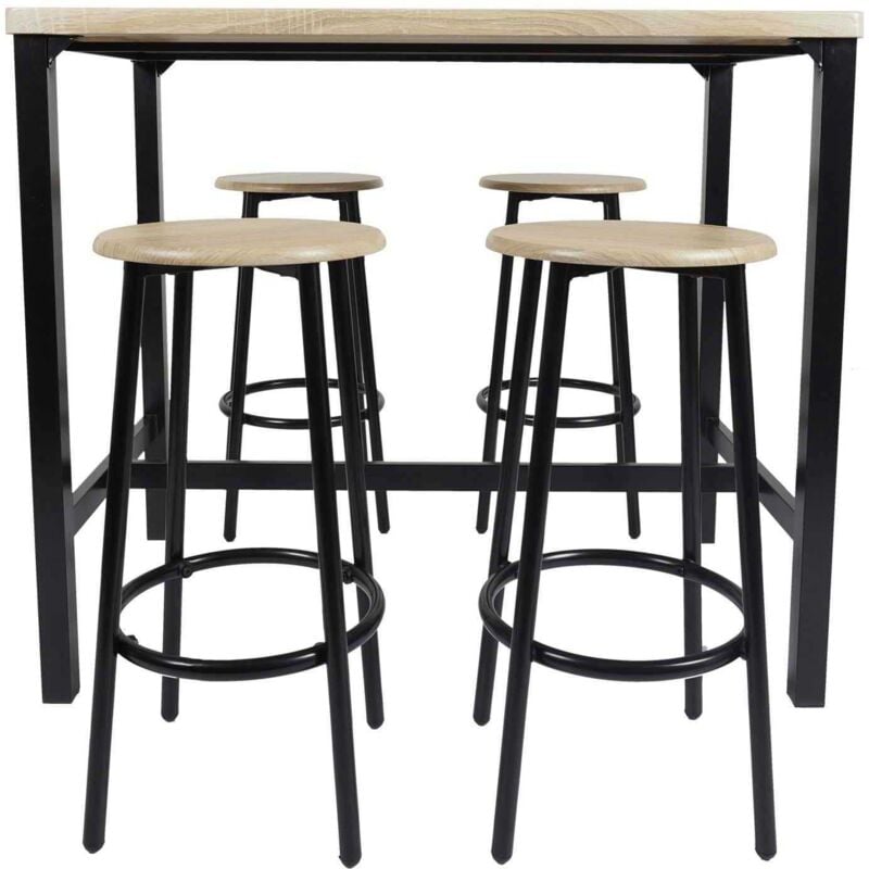 Ensemble table mange debout avec 4 tabourets Loka