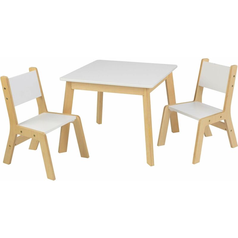 kidkraft - ensemble table moderne + 2 chaises enfant - bois