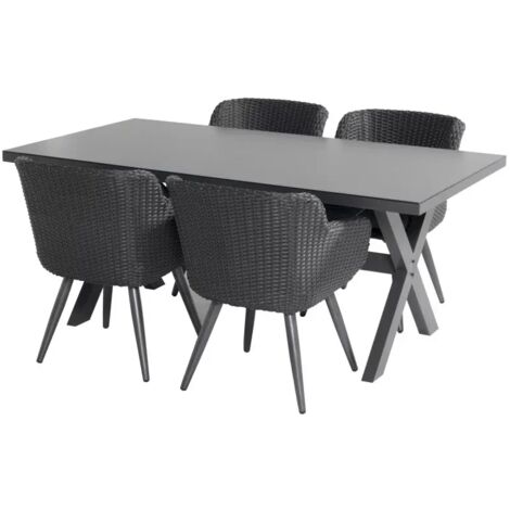 Ensemble table SANTA CRUZ + 4 fauteuils AMADORA - HARTMAN