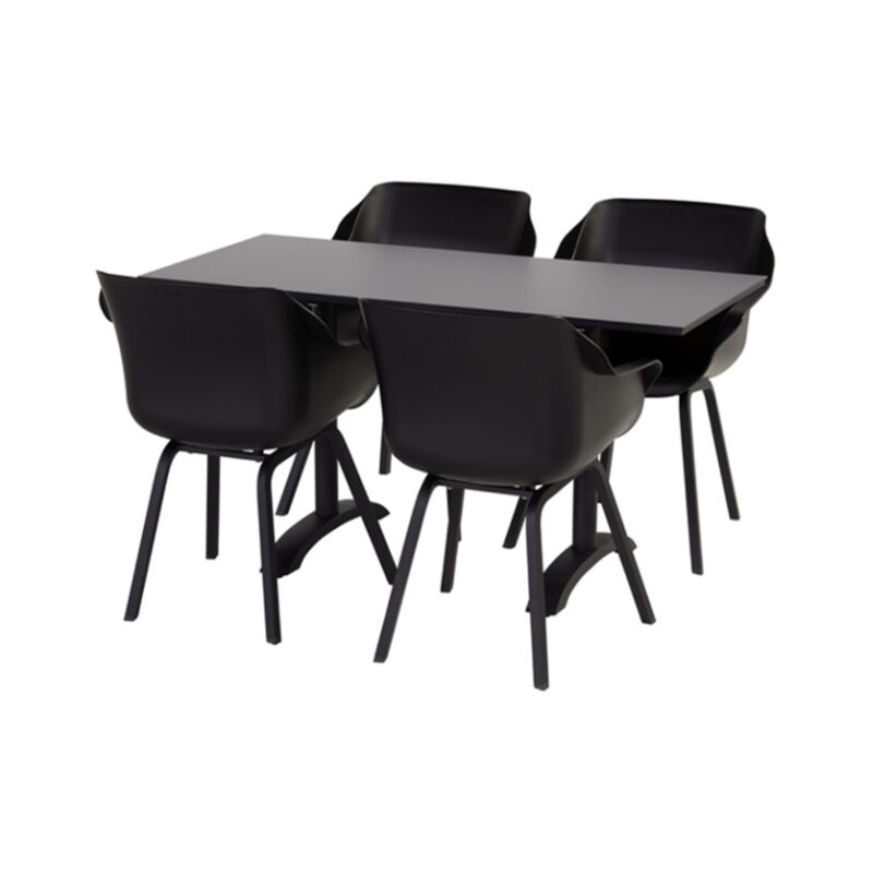Hartman - Ensemble table sophie Bistro hpl flip 138 + 4 chaises sophie Element Armchair - Noir - Noir