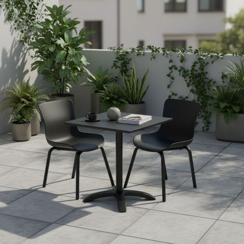 Ensemble Hartman table sophie Bistro hpl flip 68 + 2 chaises sophie Dining - Noir