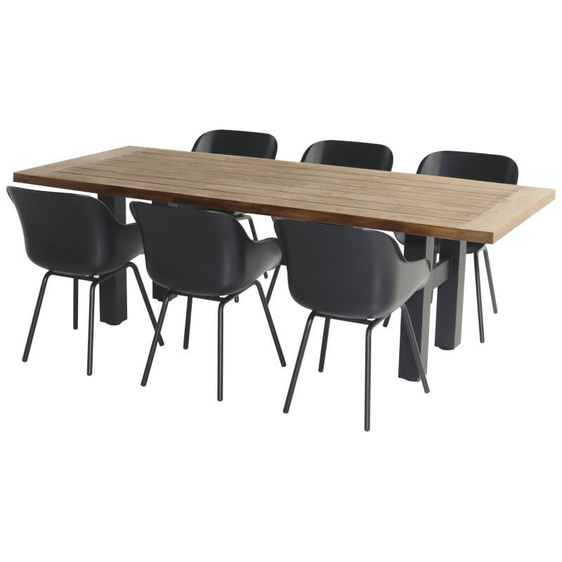 Hartman - Ensemble table sophie Yasmani 240 - Alu Anthracite + 6 chaises sophie Rondo Elegance - Anthracite