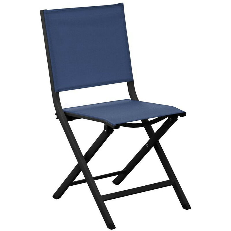 Lot De 2 Chaises Thema Pliantes - Graphite/Bleu - Proloisirs