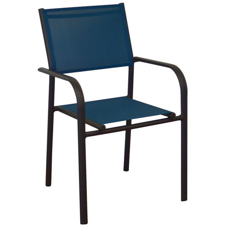 Proloisirs - Lot De 6 Fauteuils Duca - Graphite/Bleu