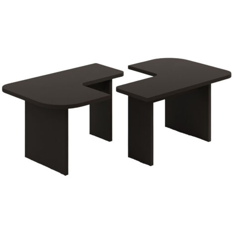 Ensemble tables basses en bois "Iris" - 90 x 45 x 35 cm - Gris anthracite