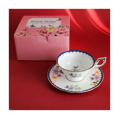 Ensemble tasses et soucoupes à café en porcelaine, tasse à thé et lait en céramique, vaisselle de cuisine en porcelaine, emballage de bote-cadeau de mariage et d&39anniversaire,Style 1