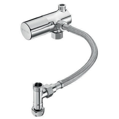 Ensemble thermostatique à vanne d'équerre Ensemble de tuyaux flexibles chromés SCHELL