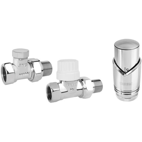 Ensemble thermostatique décoratif type ZTM30CR, droit, chromé, sans préréglage