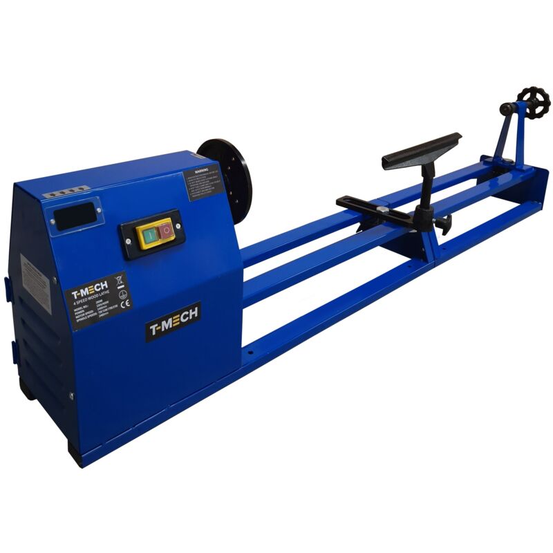 Monster Shop - Tour à Bois 4 Vitesses Moteur 400 w /220V 1400tr/min - Longueur Découpe 1000 mm - Diamètre ø 350 mm [6 Ciseaux gratuits] Bricolage