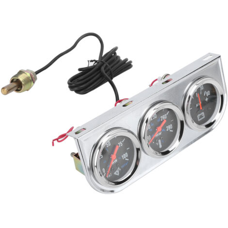 Ensemble Triple Jauges 2in1 - Température Eau, Pression Huile, Ampèremètre Universel 12V Voiture Bateau Camion