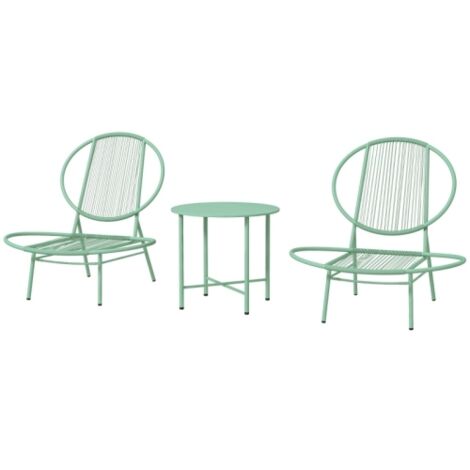 Ensemble trois pièces table et chaises de salle à manger petite table une chaise vert