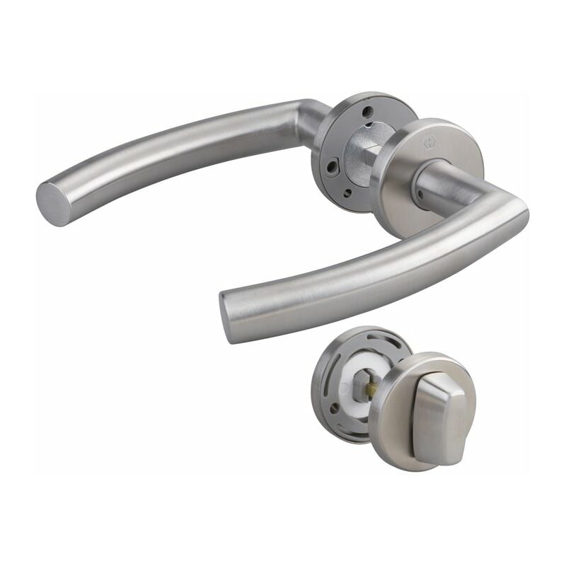 Hoppe - Poignée de porte sur rosace inox mat - Condamnation - Trondheim et cie