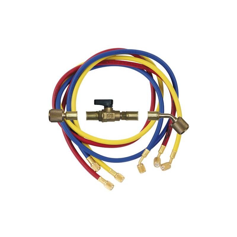 Blanc Habitat - ensemble tuyaux flexibles avec vanne d'arret bleu-rouge-jaune