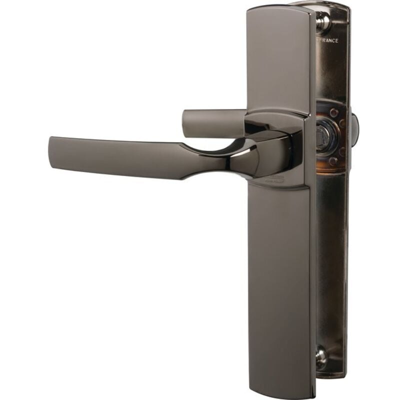 Vachette - Béquille double sur plaque 195 mm ligne Artis chromé diamant noir bec de cane