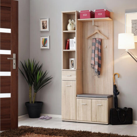 Ensemble Vestiaire 3P "Armario I" 203cm Chêne