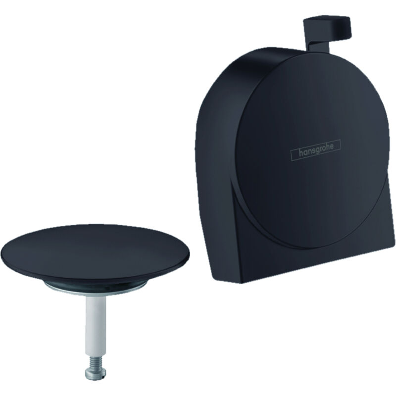 Exafill s - Set de finiton de garniture de vidage pour baignoire, noir mat 58117670 - Hansgrohe