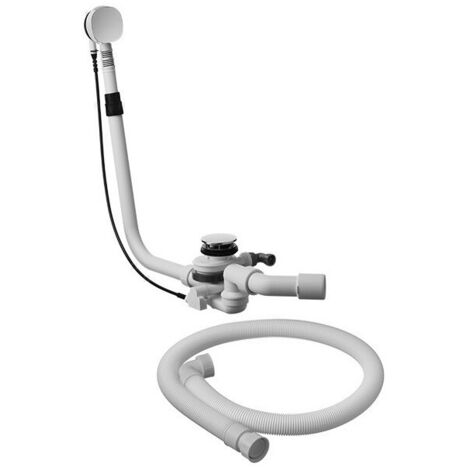 Ensemble vidage / trop-plein QUADROVALavec arrivée au sol, tuyau flexible, chromée long DURAVIT