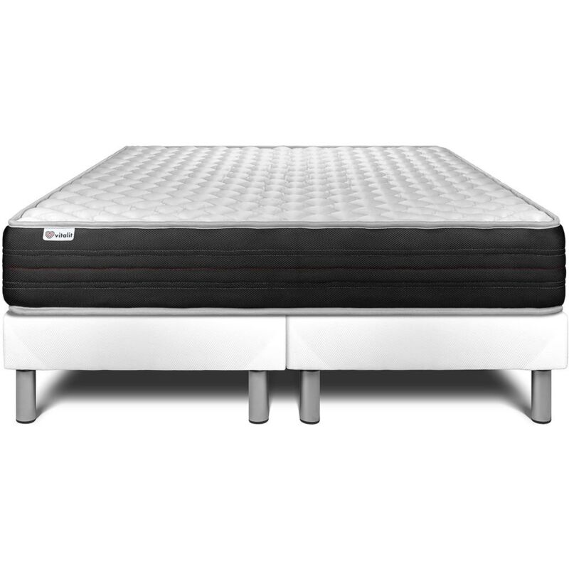 Vitalit - Ensemble matelas sommier vitalmemo one 2x80 x 200 - Couleur: Blanc