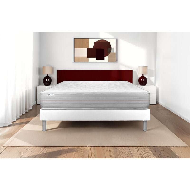 Vitalit - Ensemble matelas sommier vitalmemo 140 x 200 - Couleur: Blanc