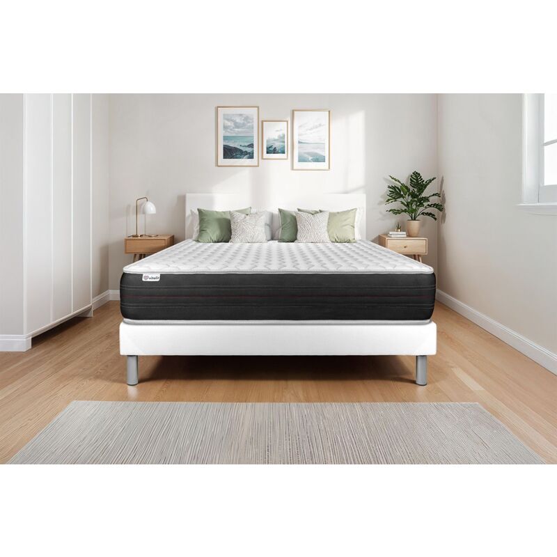 Vitalit - Ensemble matelas sommier vitalspring 140 x 200 - Couleur: Blanc