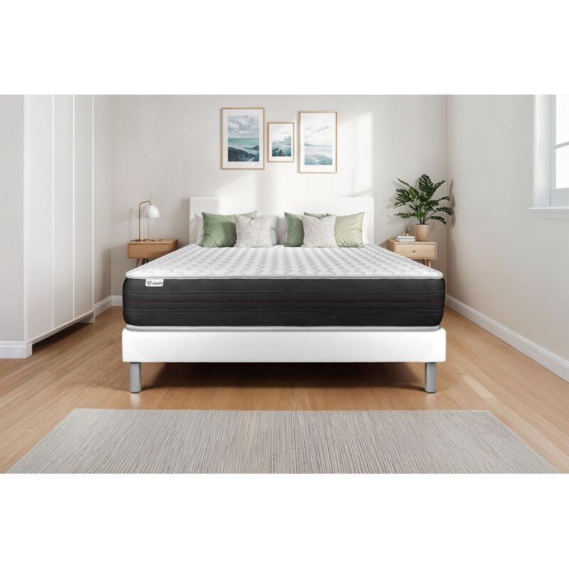 Vitalit - Ensemble matelas sommier vitalspring 160 x 200 - Couleur: Blanc