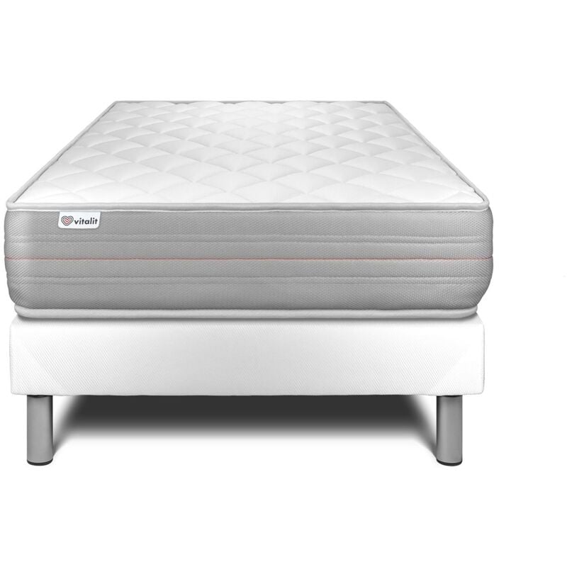 Vitalit - Ensemble matelas sommier vitalmemo 90 x 200 - Couleur: Blanc