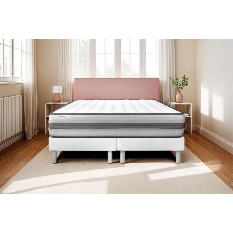 Ensemble matelas sommier vitalpower recover 2x80 x 200 - Couleur: Blanc