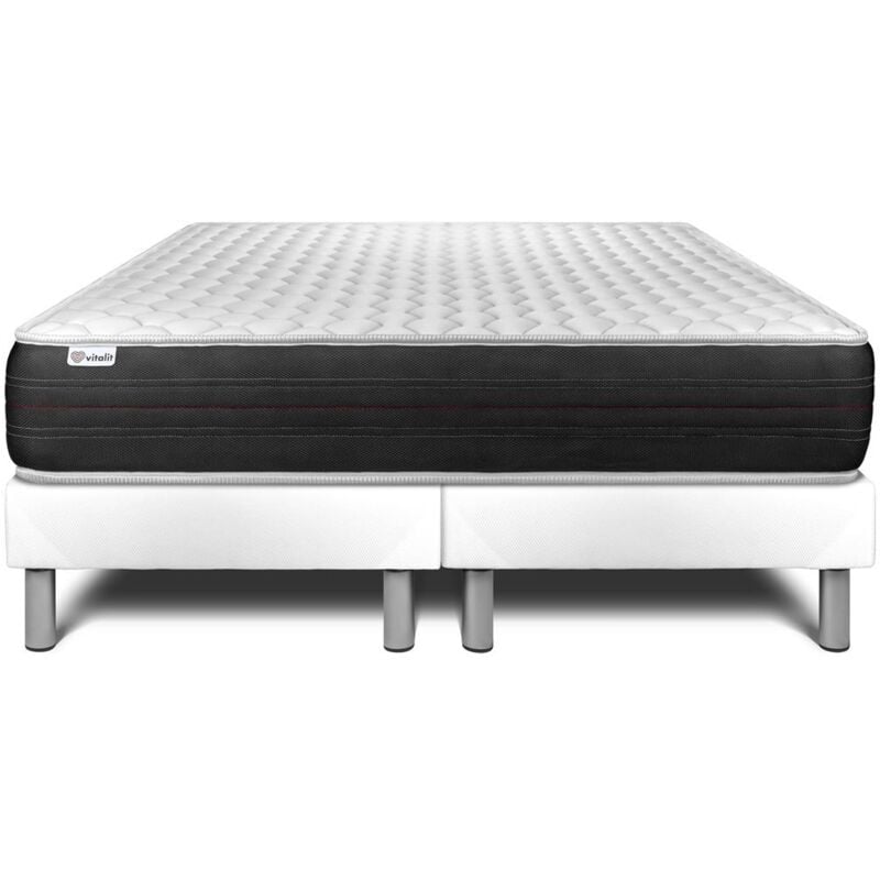 Vitalit - Ensemble matelas sommier vitalspring 2x80 x 200 - Couleur: Blanc