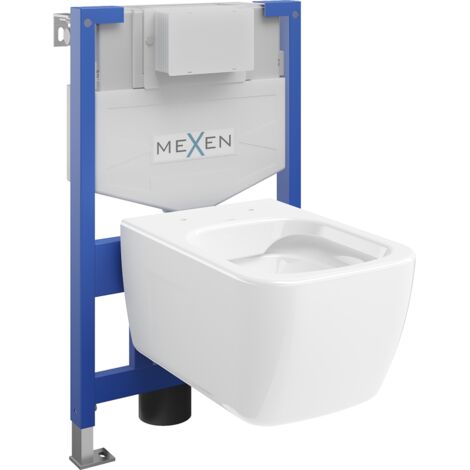 Ensemble WC encastré Mexen stela Fenix XS-F avec cuvette WC Margo, blanc brillant - 6803342XX00