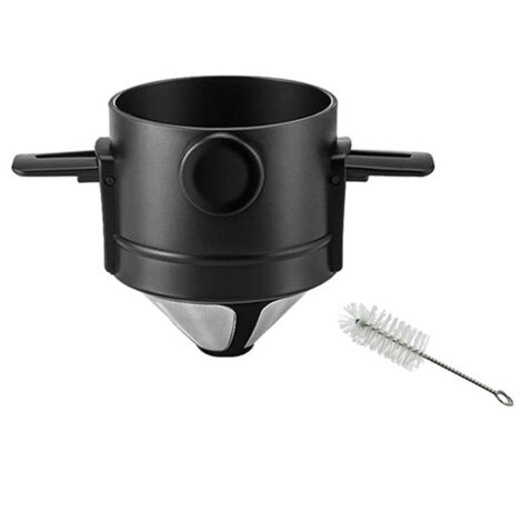 Ensemblecafetière portable à filtre à café en poudre, style américain, en acier inoxydable 304, avec tasse à filtre réutilisable.