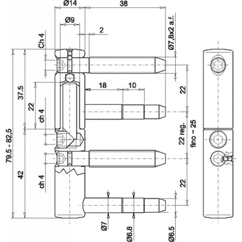 Ensembles complets fiches pour menuiserie bois Exacta 495 Ø 20 mm boîte de 2 pièces - OTLAV
