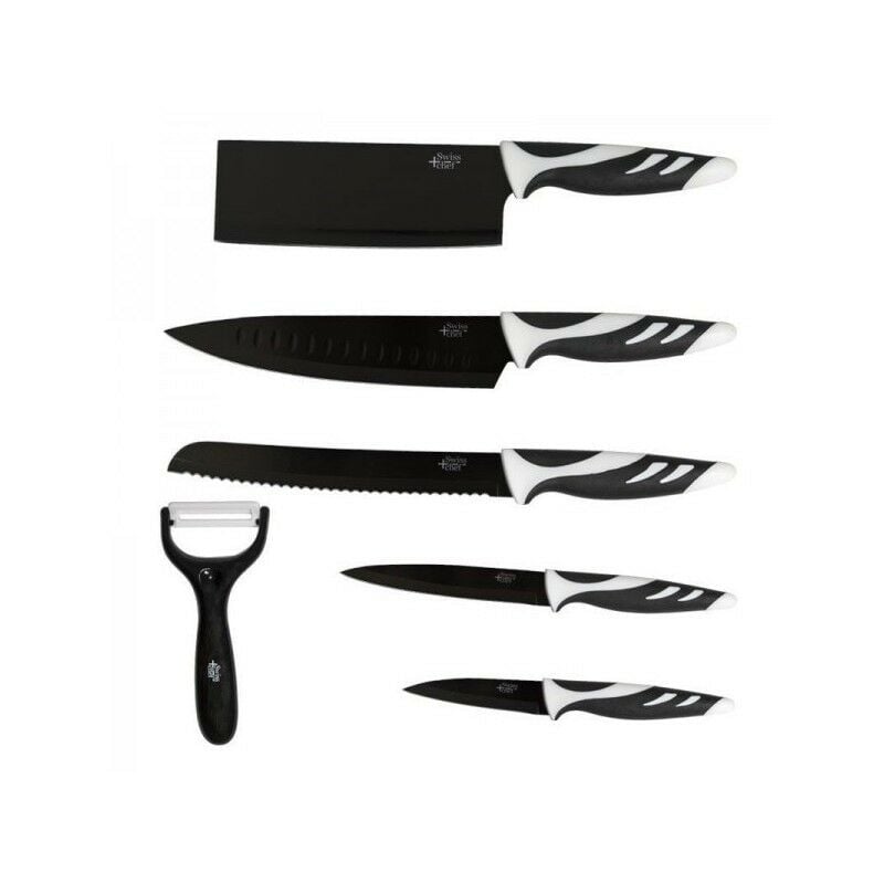 Cecotec - Couteaux Set de 6 couteaux Swiss noir Noir