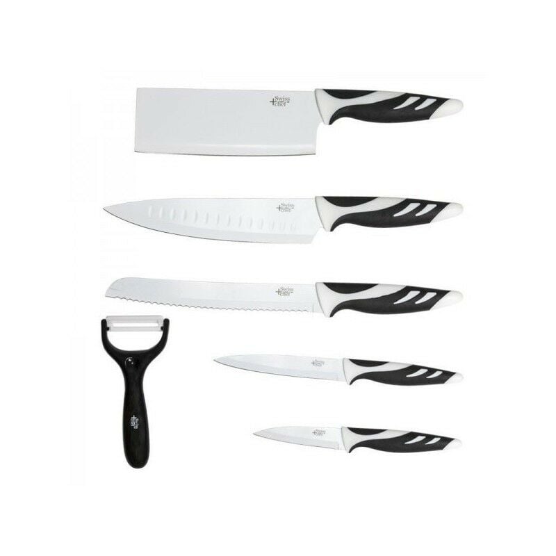 Couteaux Jeu de 6 couteaux suisses blancs Cecotec Noir