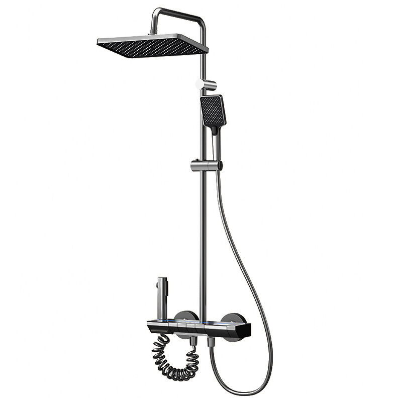 Ensembles de douche pour salle de bain mural baignoire à poignée unique Kit de douche de pluie en laiton robinet ensemble de douche gris