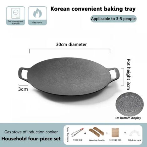 Ensembles de plaques de cuisson pour barbecue et grillades de camping d'extérieur (30/33/36 cm), poêles à griller, marmites à viande, plaques de cuisson en pierre médicale, fournitures de camping, réc