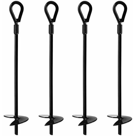 Ensembles Sol Ancres,Kit d'ancrage Robuste,4 pcs Ancrage au Sol Ensembles,Trampoline Arrimage Kit,pour Trampoline,balançoire,Tente pour Animaux domestiques,Camping,cabines de Jeux