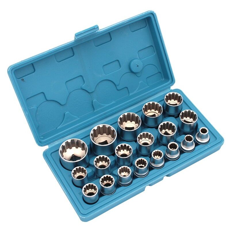 Ensmeble Clés à Douilles Dans Une Valise 19pcs 1/2'' 12 Angles 8-32 Mm