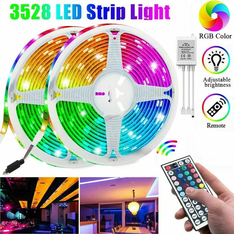 10M 3528 SMD RGB 600 LED bande de ruban de guirlande lumineuse + 44 touches t��l��commande IR A