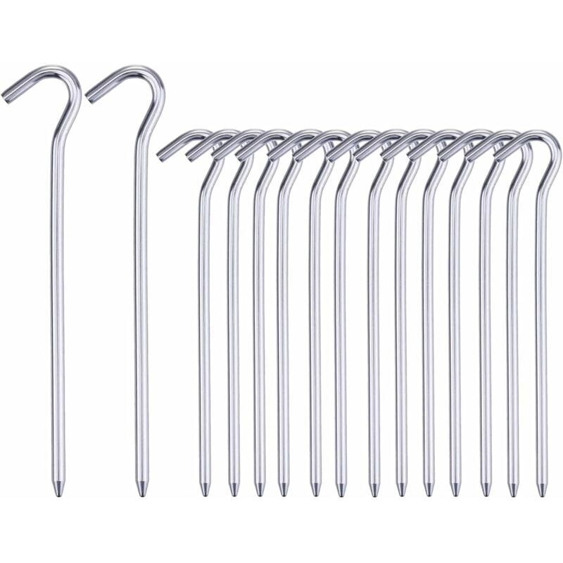 Ensoleille - 15 pièces piquets de tente piquets de sol dur ancrage au sol tente camping piquet de tente pour voyage randonnée piquet de tente en