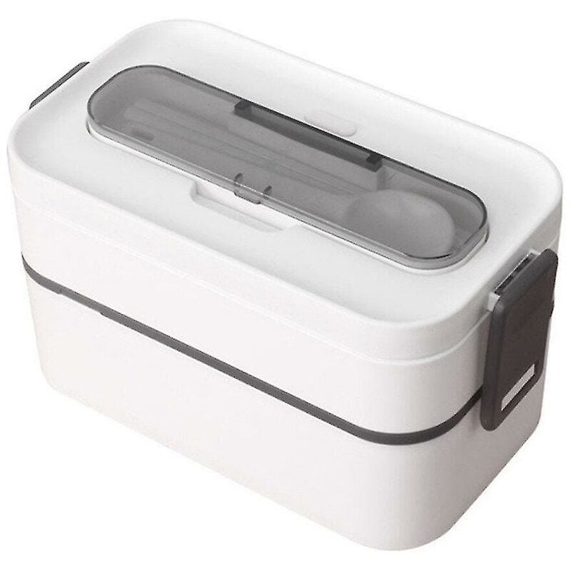 Ensoleille - 1600ml Healthy Material 2-Layer Lunch Box Four à micro-ondes Bento Box Récipients de stockage d'aliments Bento