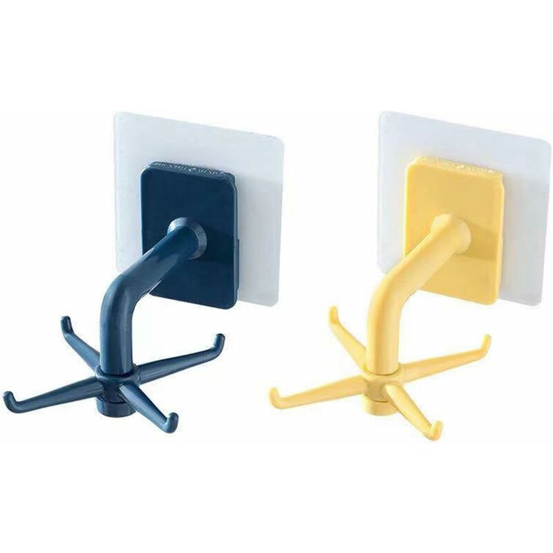 2 pièces crochets pivotants sans perçage, rotatifs à 360° crochets porte-serviettes auto-adhésifs gadgets de cuisine pour placard de cuisine salle de