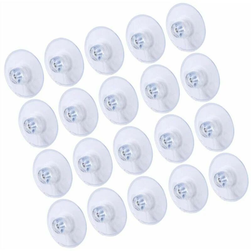 20 paquets de 45 mm de grandes ventouses en plastique pvc à ventouse sans crochets, transparent
