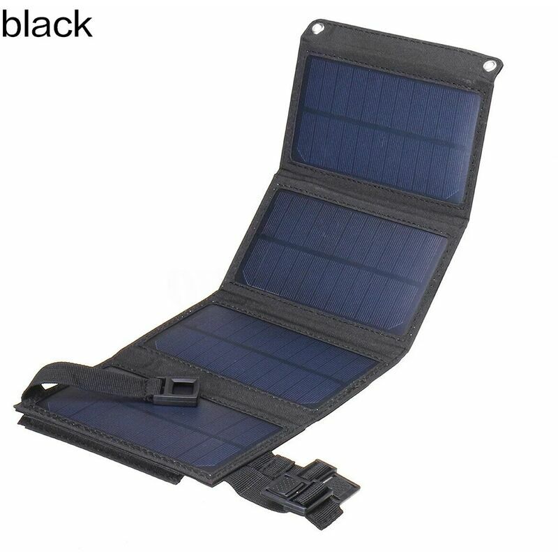 Ensoleille - 20W Panneau solaire portable Panneau pliable Chargeur de batterie de téléphone portable extérieure Station d'alimentation Noir