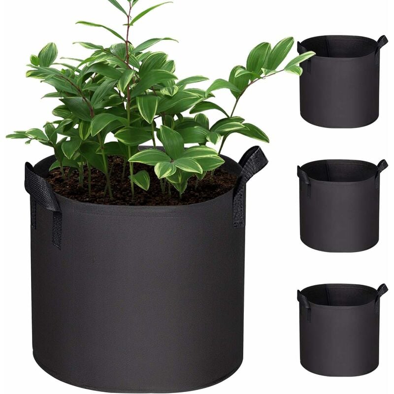Ensoleille - 3 morceaux de sacs de plantation de plantes, 7 gallons de sacs de plantation non tissés-Ensoleillé