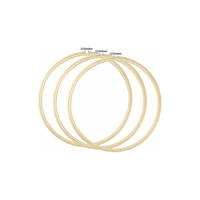 3 pièces 25 cm broderie cerceau en bois bambou point de croix cadre réglable broderie anneau cerceau rond bambou cercle ensemble